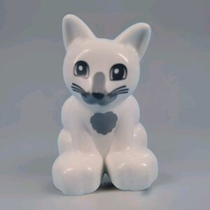 Lego Duplo White Cat Replacement Piece Animal Figure Toy